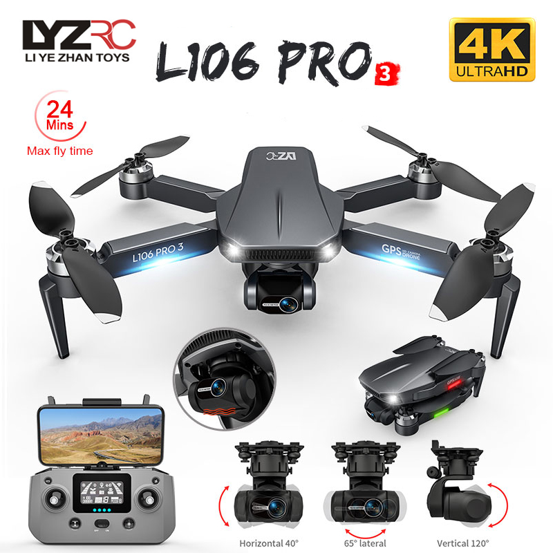 L106 Pro 3 Drone 5G WIFI FPV F - Drone Gimbal 3 Axis 评论和价格